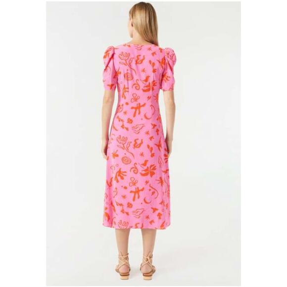 Rhode Maci Pink Botanical Pink Dress Size 4 NWT - Picture 4 of 9